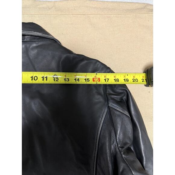 Barneys Originals Leather Jacket Womens 20 Black Biker Moto Asymmetrical Zip - Picture 15 of 16